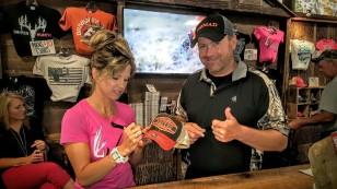 Driven TV Pat and Nicole Reeve signing hat Average Hunter